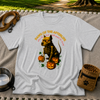 Paws of the Afterlife Pitbull Skeleton Halloween design on a Sport Grey T-shirt.