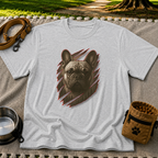 French Bulldog Claw Rip Portrait artwork on a Sport Grey T-shirt.