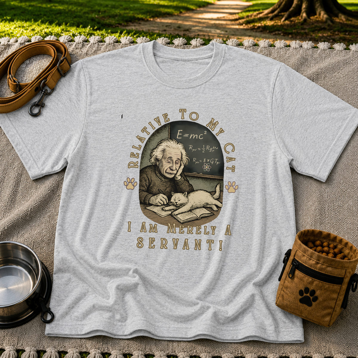 Relativity to My Cat Servant design on a Sport Grey T-shirt.