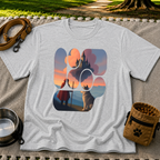 Magical Landscape Pet Lover artwork on a Sport Grey T-shirt.