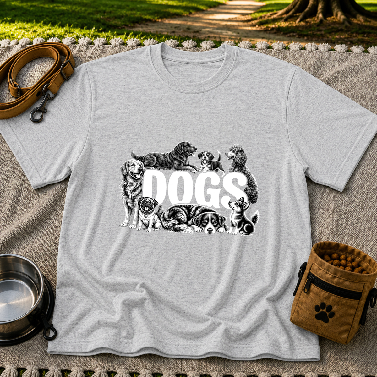 Dogs Are My Kind of People design on a Sport Grey T-shirt.