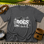 Dogs Are My Kind of People design on a Dark Heather Grey T-shirt.
