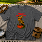 Paw-kin Patch Patrol Skeleton Frenchie Halloween design on a Dark Heather Grey T-shirt.