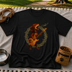 Rockin’ Dachshund Guitar artwork on a Black T-shirt.