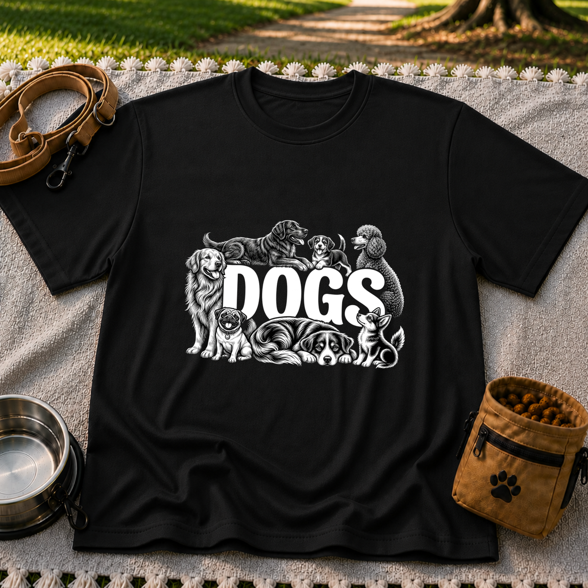 Dogs Are My Kind of People design on a Black T-shirt.
