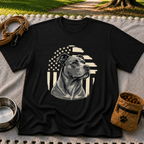 Patriotic Pit Bull Dog design on a Black T-shirt.