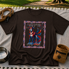 USA Fireworks Dog Lover design on a Dark Chocolate T-shirt.