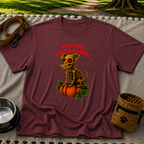 Paw-kin Patch Patrol Skeleton Dog Halloween design on a Maroon T-shirt.