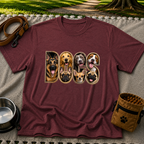 Dogs Dogs Dogs Dog Lover design on a Maroon T-shirt.