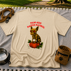 Paw-kin Patch Patrol Skeleton Frenchie Halloween design on a Sand T-shirt.