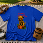 Paw-kin Patch Patrol Pug Halloween Dog Lover design on a Royal T-shirt.