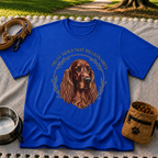 Irish Setter Trust Dogs Not Billionaires design on a Royal T-shirt.