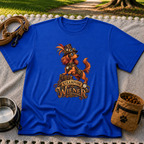 Steampunk Wiener Dog design on a Royal T-shirt.