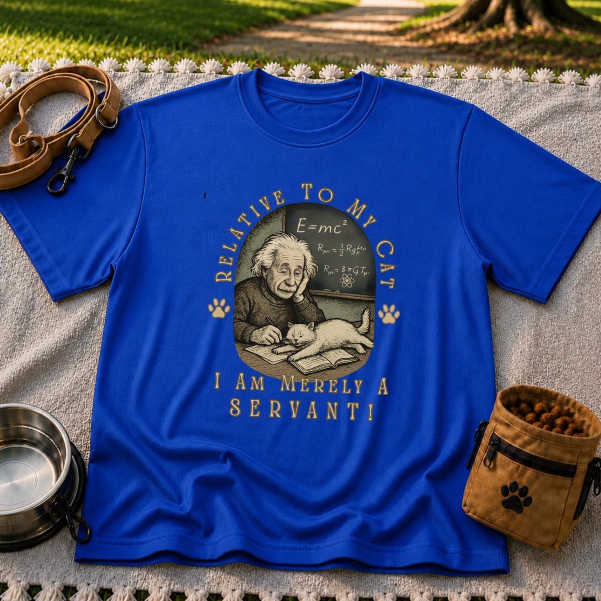 Relativity to My Cat Servant design on a Royal T-shirt.