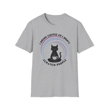Funny Cat Coffee Shirt – I Drink Coffee So I Don't Scratch People Tee