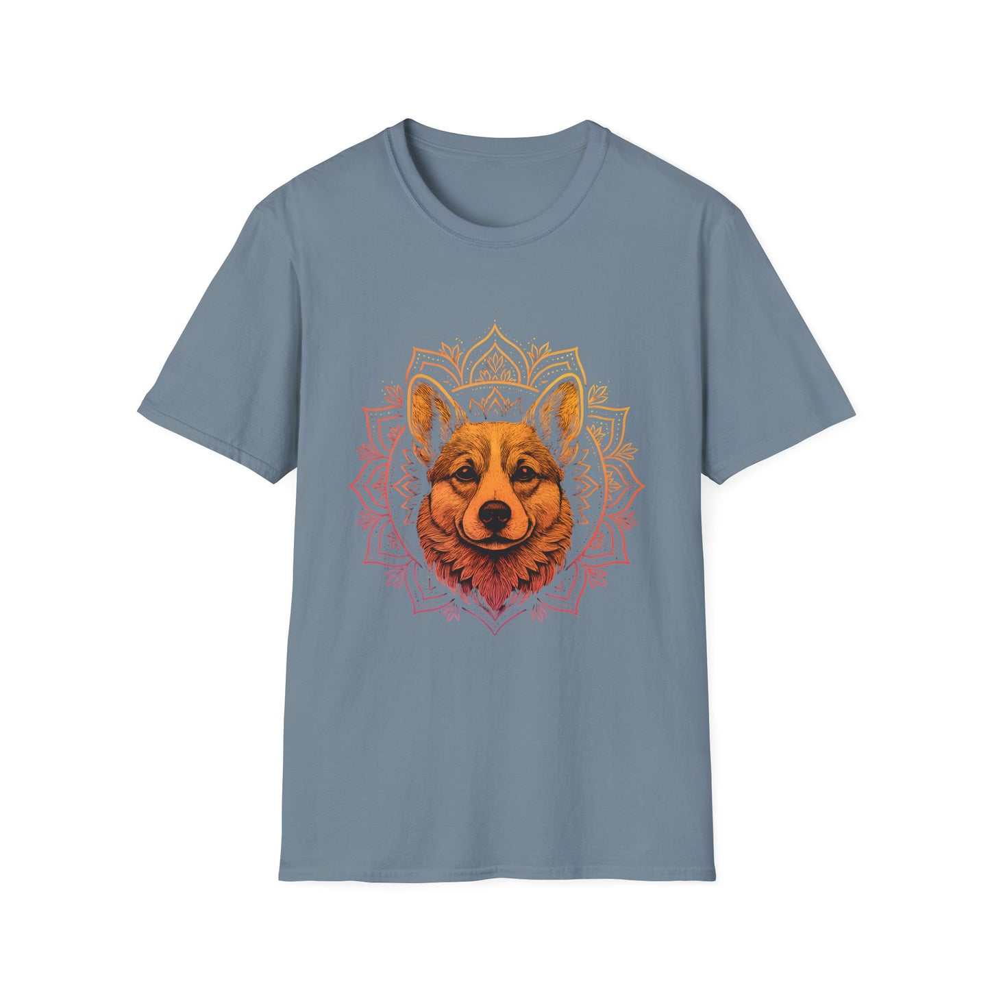 Corgi Mandala T-Shirt, Unisex Graphic Tee for Animal Lovers, Corgi Shirt for Birthdays, Casual Wear, Dog Lover Gift
