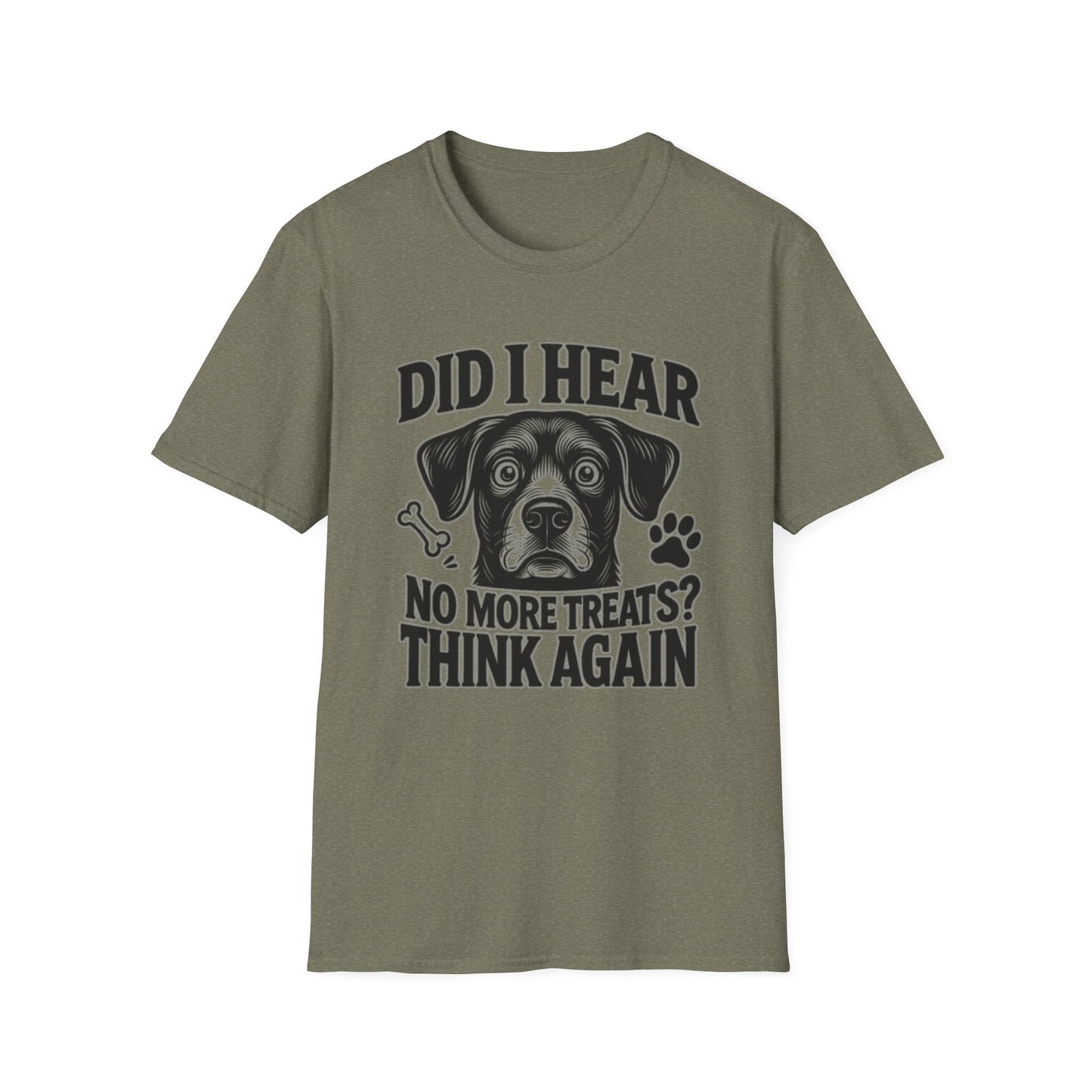 Funny Dog Treats T-Shirt | No More Treats Think Again Tee