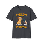 Funny Dog Pet Me Phone Warning T-Shirt