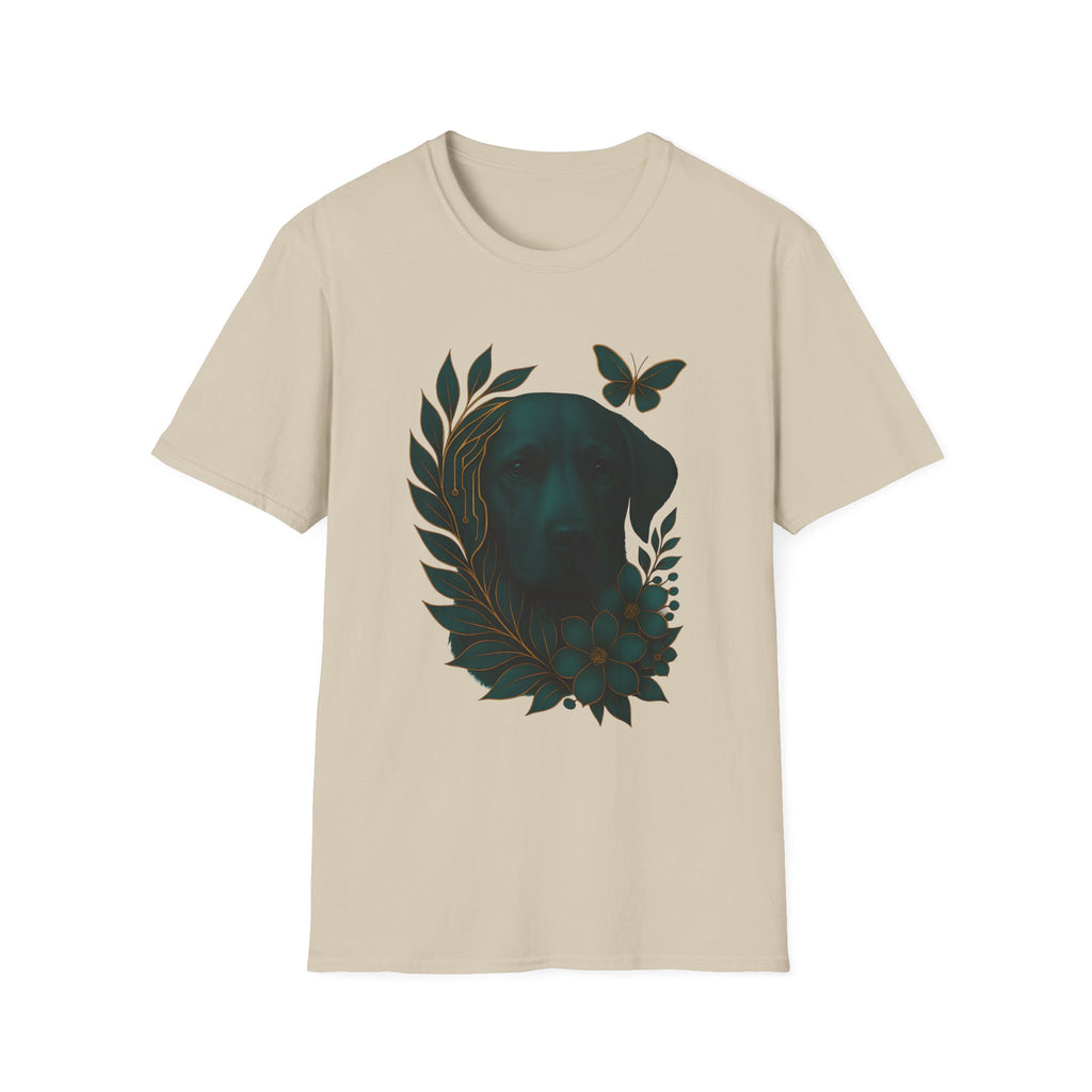 Cyber Floral Dog Silhouette T-Shirt
