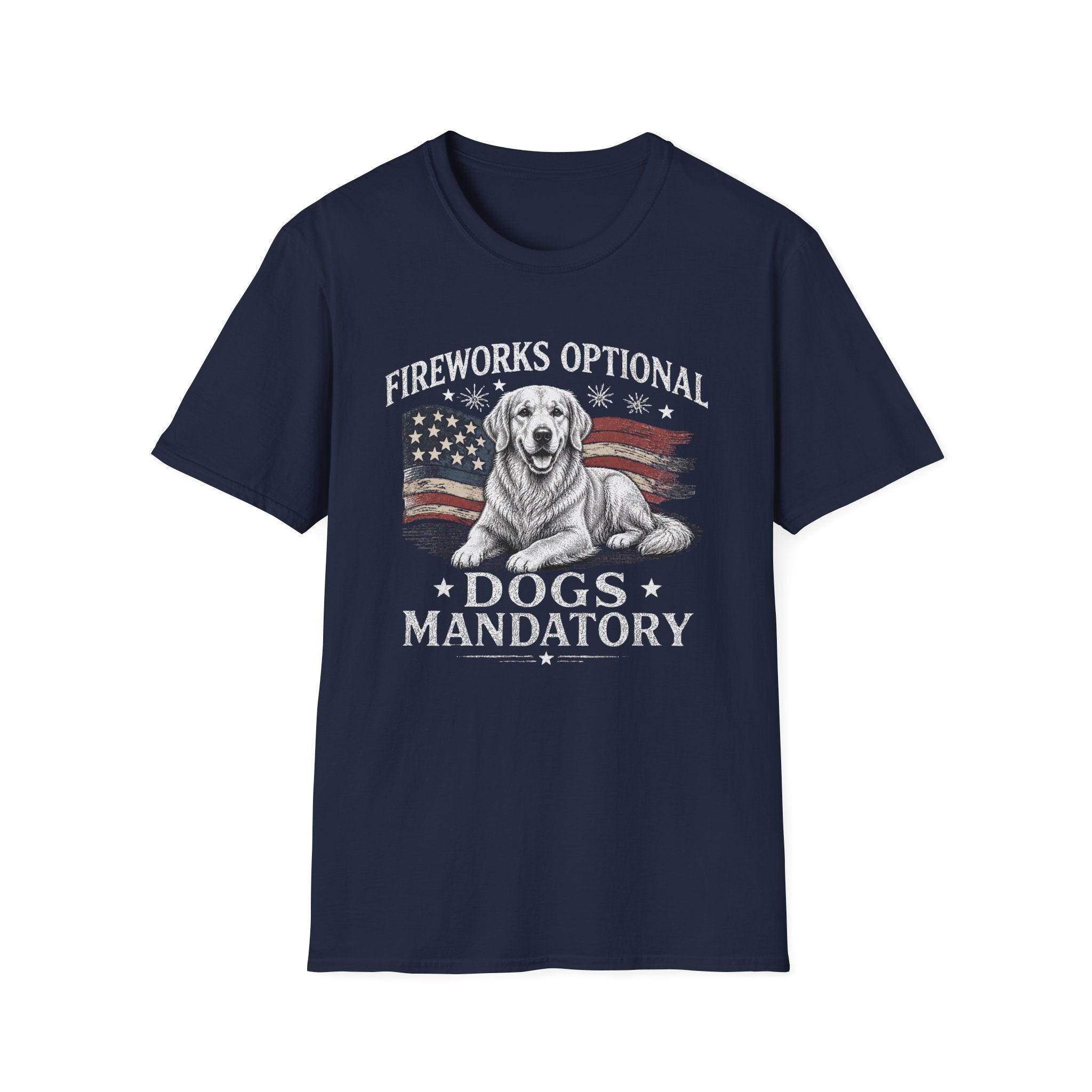 Fireworks Optional Dogs Mandatory Golden Retreiver T-Shirt