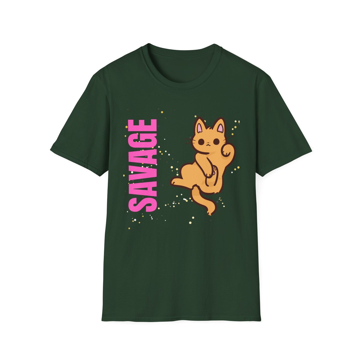 Savage Cat Tee - Cute Kawaii Cat Graphic Shirt
