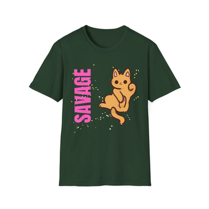 Savage Cat Tee - Cute Kawaii Cat Graphic Shirt