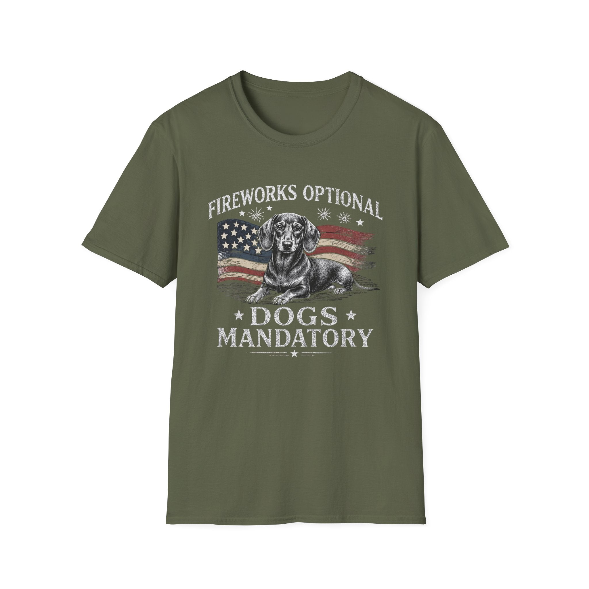 Fireworks Optional Dogs Mandatory Dachshund T-Shirt