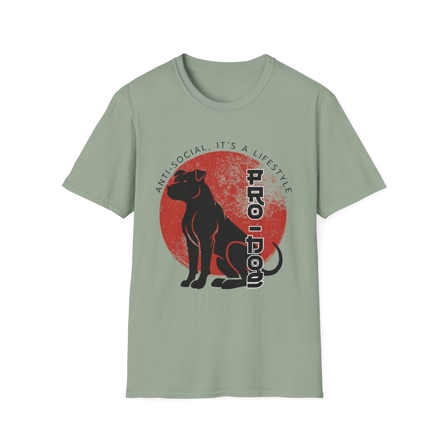 Anti-Social Pro-Dog Graphic T-Shirt – Dog Lover Tee