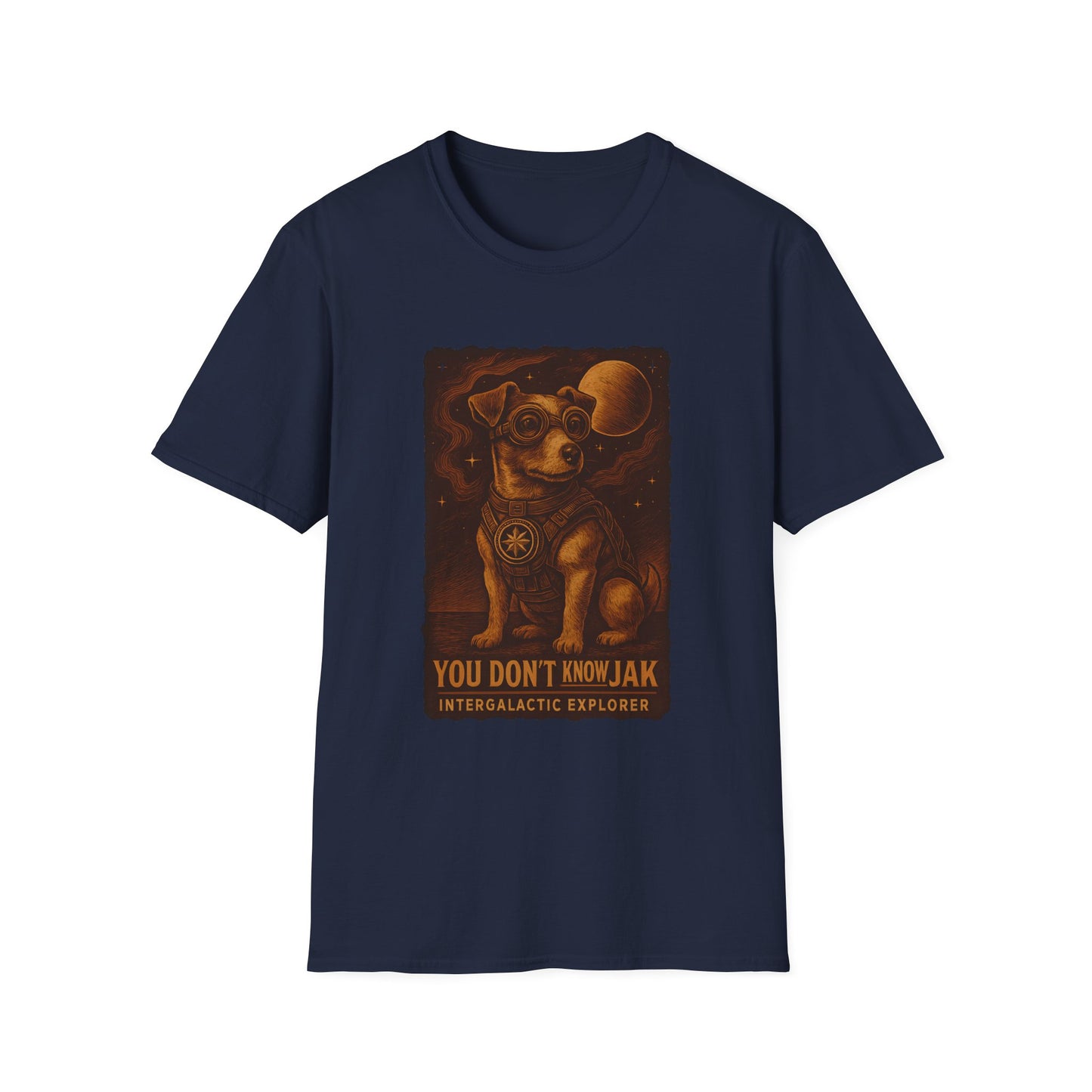 Intergalactic Explorer Dog T-Shirt, Cute Pet Tee, Gift for Dog Lovers, Space-themed Apparel, Fun Graphic Tee, Unisex Softstyle Tee