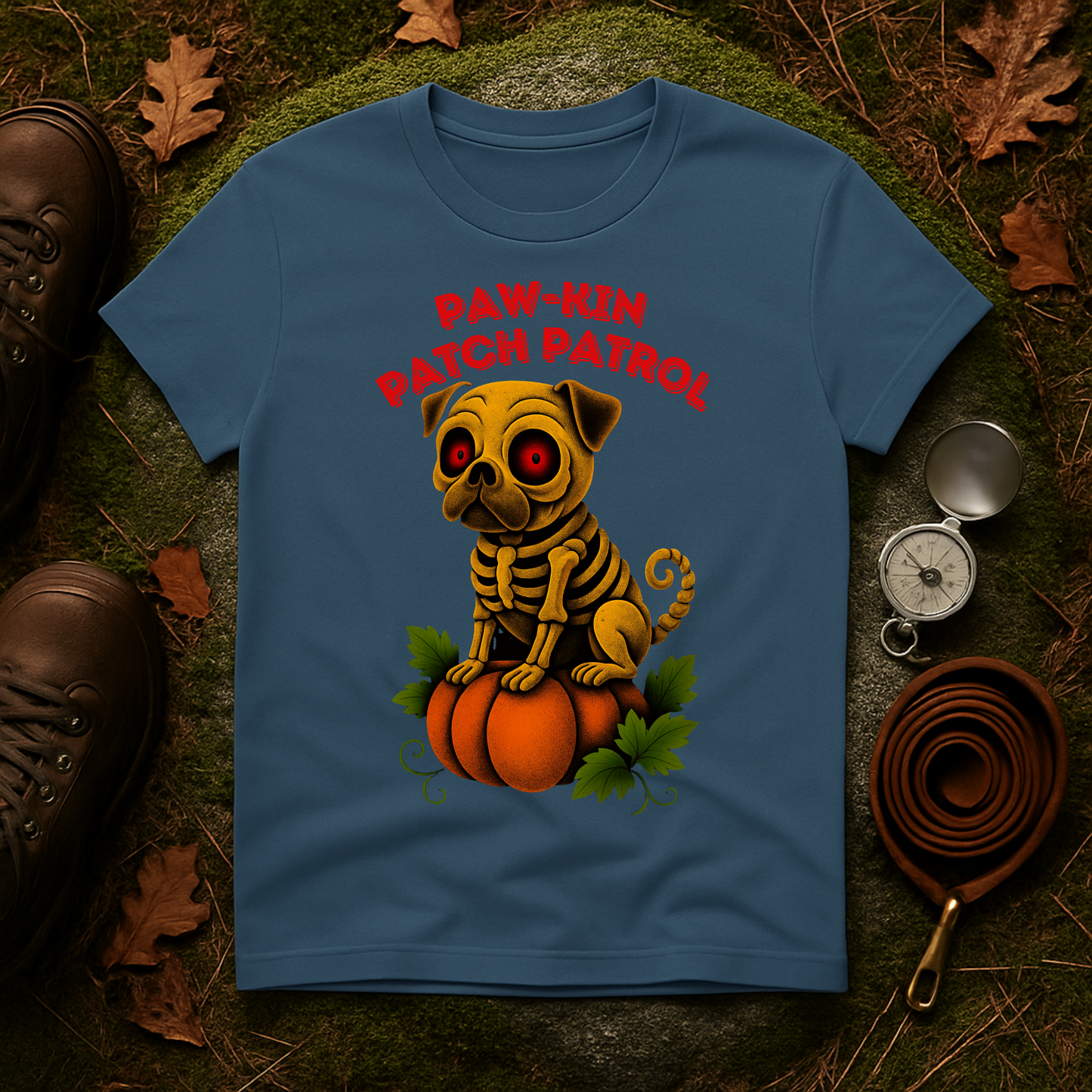 Paw-kin Patch Patrol Pug Halloween Dog Lover T-Shirt