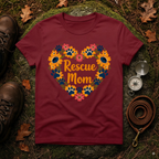 Rescue Mom Floral Heart T-Shirt