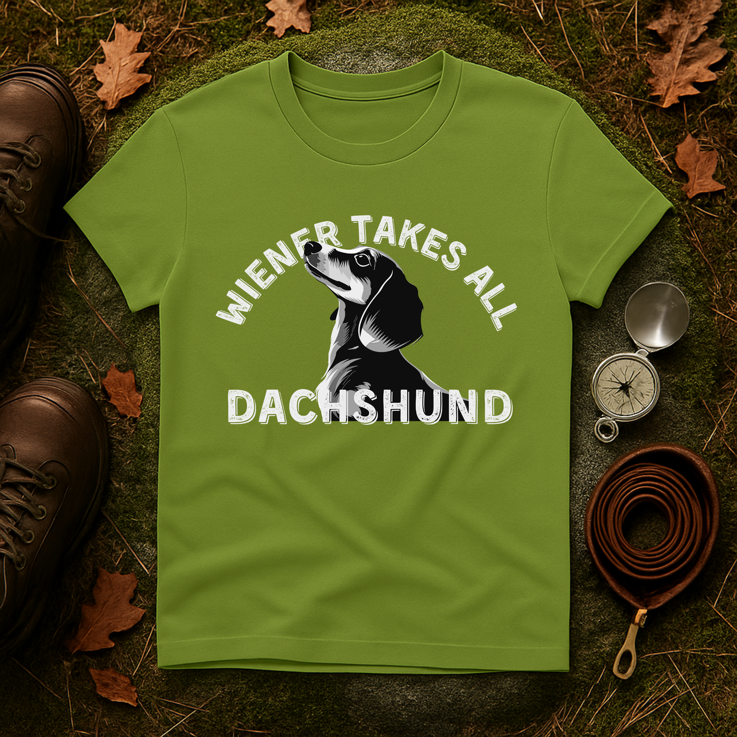 Funny Dachshund Shirt – Wiener Takes All T-Shirt