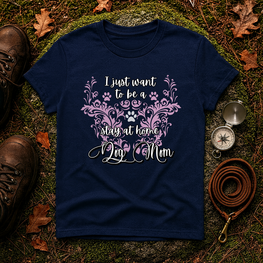 Stay at Home Dog Mom Pink T-Shirt
