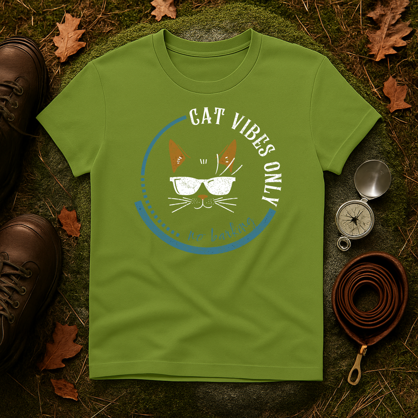 Cat Vibes Only Tee – Funny Cat Lover Shirt, No Barking
