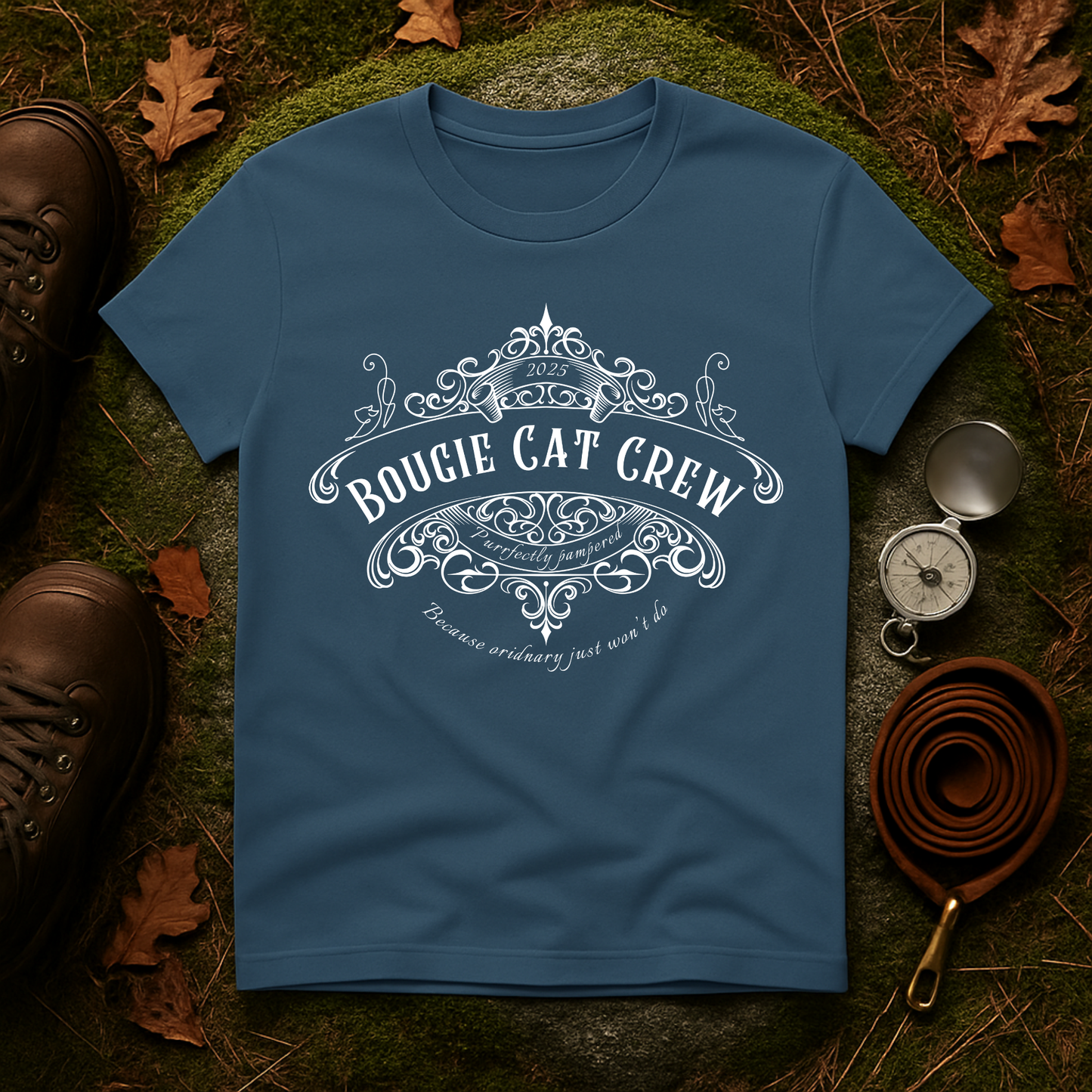 Bougie Cat Crew Tee – Purrfectly Pampered Cat Shirt