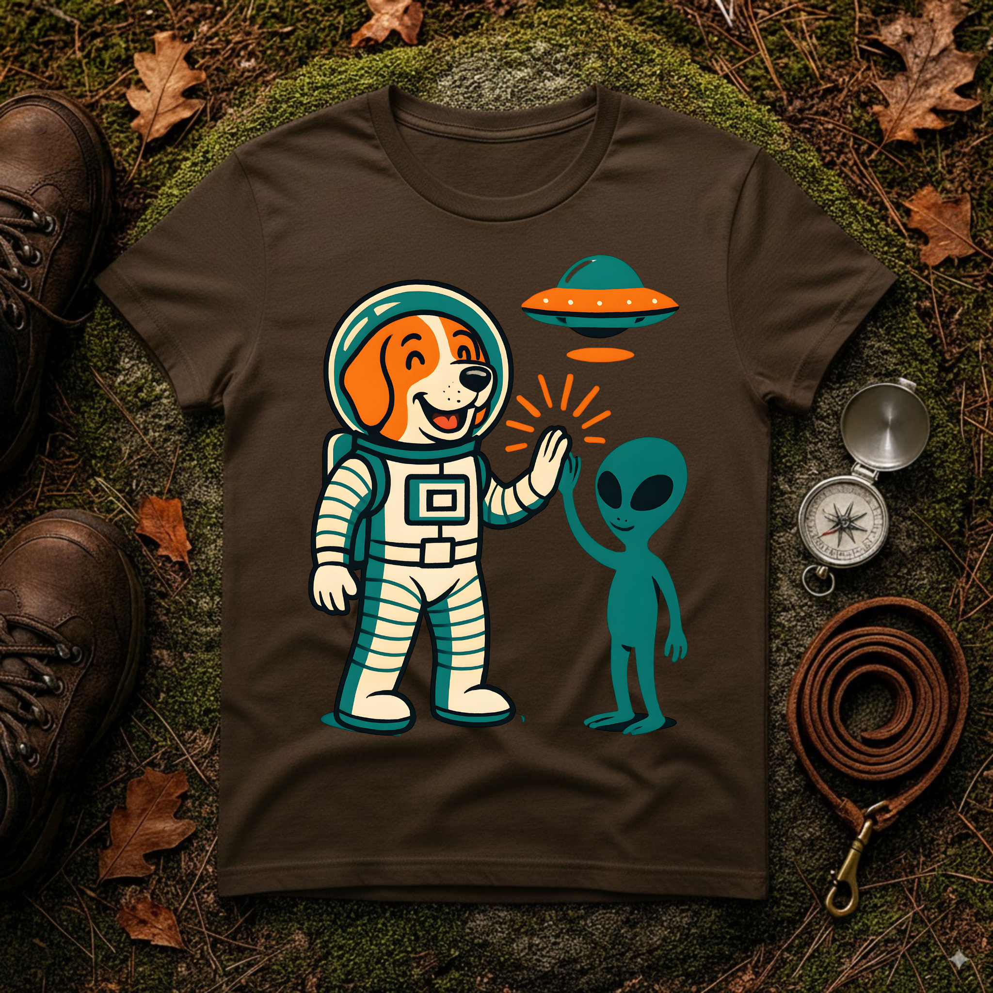 Alien High Five Dog T-Shirt