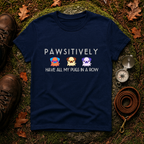 Pawsitively All My Pugs in a Row T-Shirt