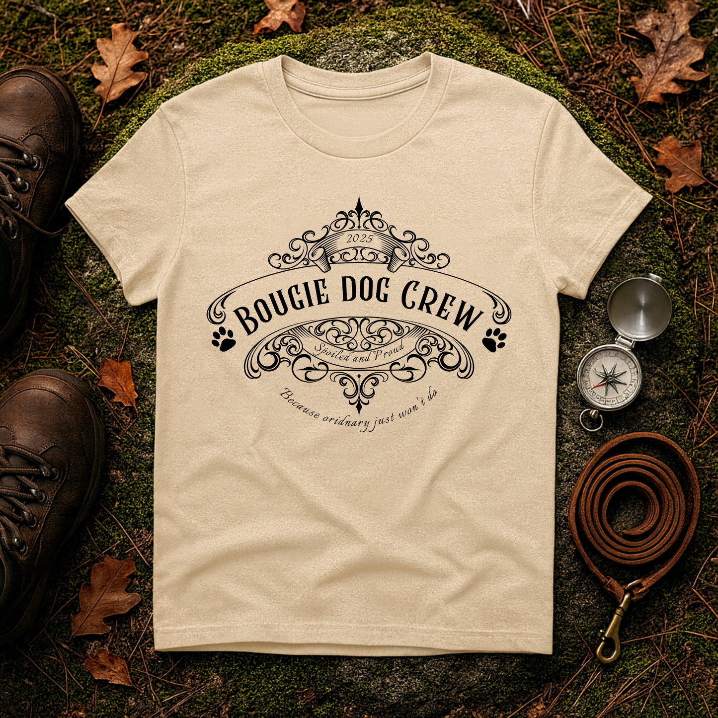Bougie Dog Crew T-Shirt — Spoiled Dog Mom Tee