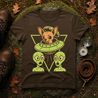 Alien Chihuahua UFO Funny Dog T-Shirt for Pet Lovers, Quirky Gift, UFO Design, Pet Lover's Apparel, Fun Casual Wear