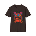 Psychedelic Dog Palm Trees T-Shirt