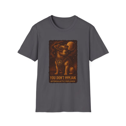 Intergalactic Explorer Dog T-Shirt, Cute Pet Tee, Gift for Dog Lovers, Space-themed Apparel, Fun Graphic Tee, Unisex Softstyle Tee