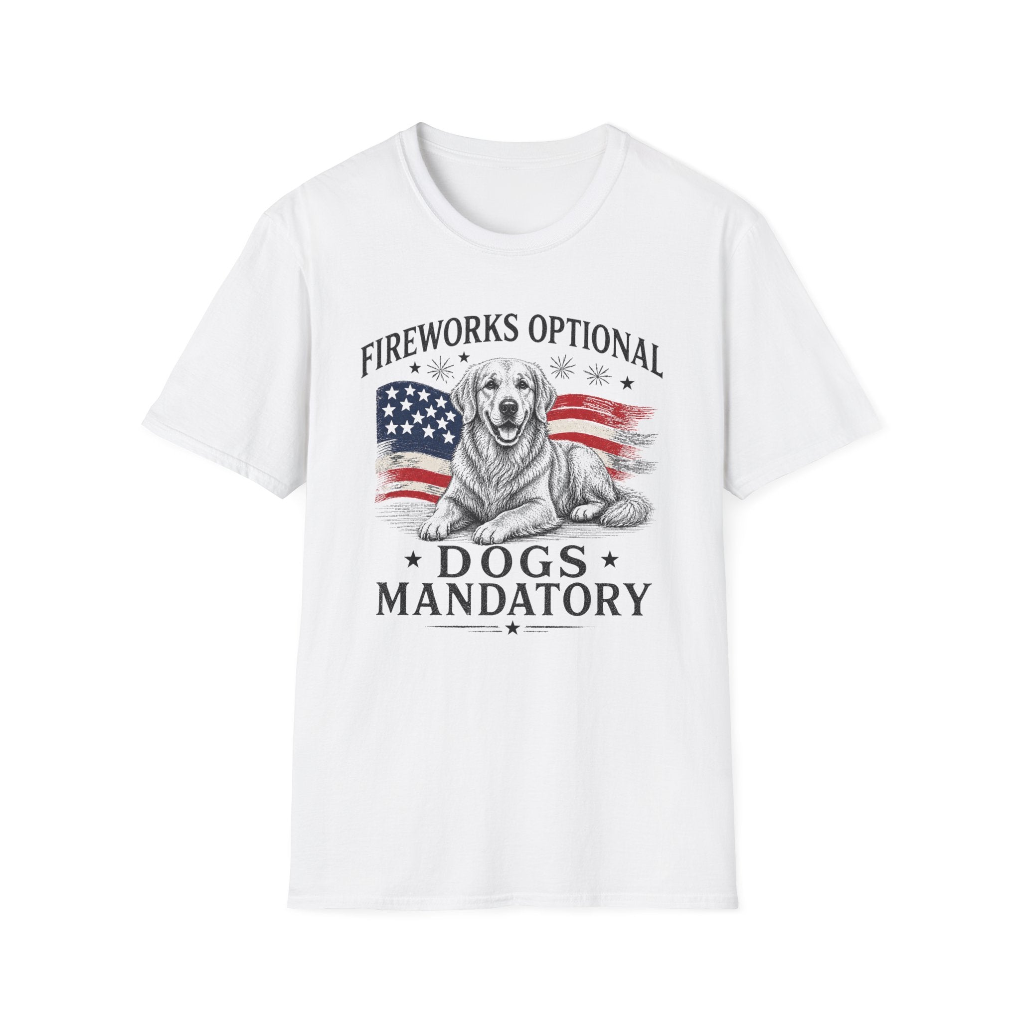 Fireworks Optional Dogs Mandatory Golden Retreiver T-Shirt