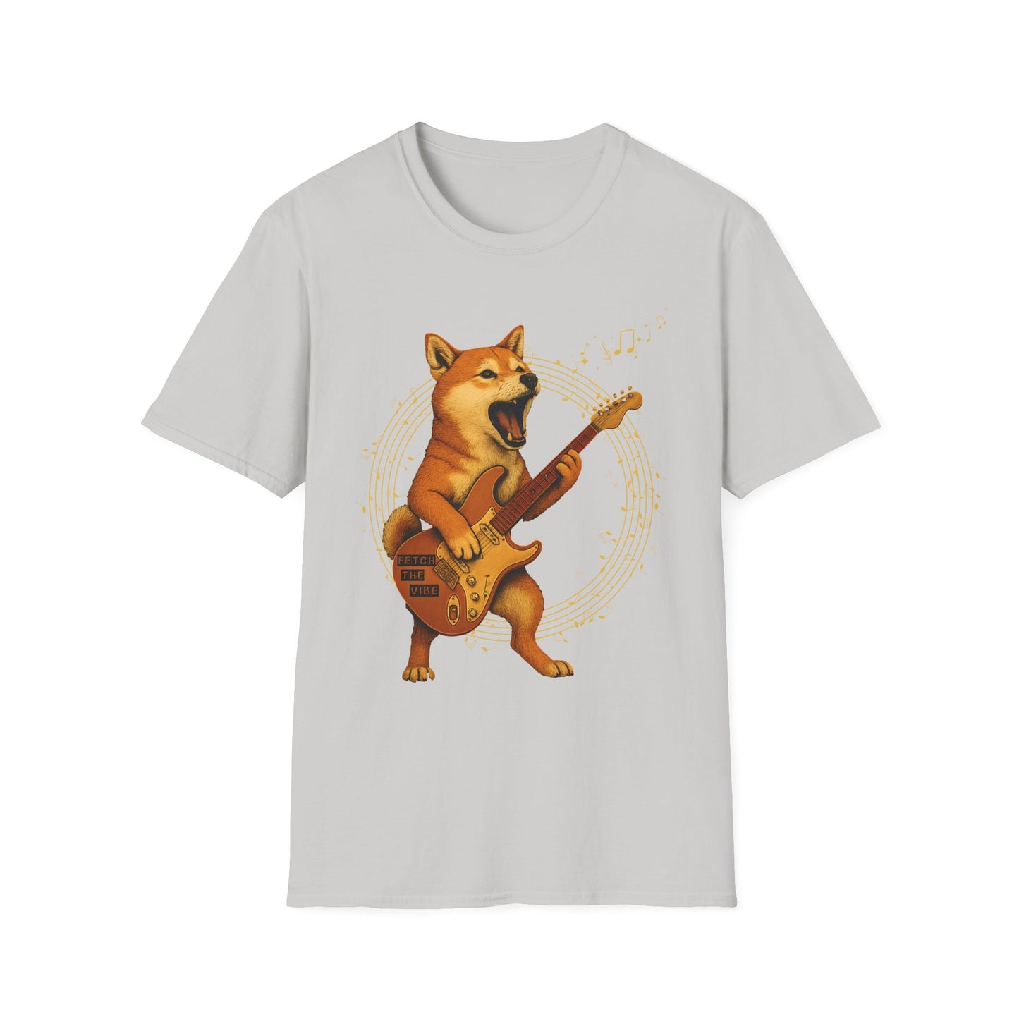 Rocking Shiba Inu Dog Guitar T-Shirt – Funny Dog Rock Band Tee Cute Guitar Dog Tee, Music Lover Gift, Pet Lover Apparel, Fun Casual Wear, Birthday Gift