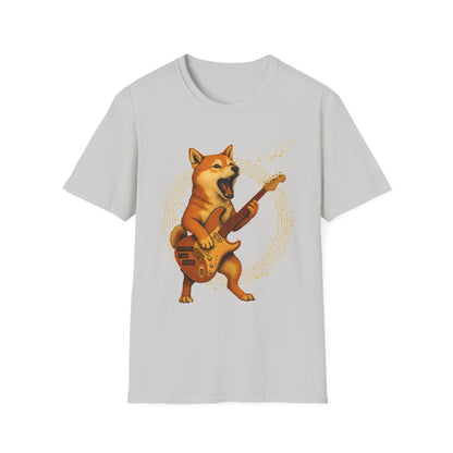 Rocking Shiba Inu Dog Guitar T-Shirt – Funny Dog Rock Band Tee Cute Guitar Dog Tee, Music Lover Gift, Pet Lover Apparel, Fun Casual Wear, Birthday Gift