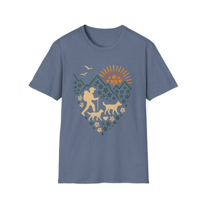 Outdoor Adventure T-Shirt, Nature Lover Tee, Hiking Gift, Dog Walking Shirt, Travel Enthusiast Top, Casual Wear