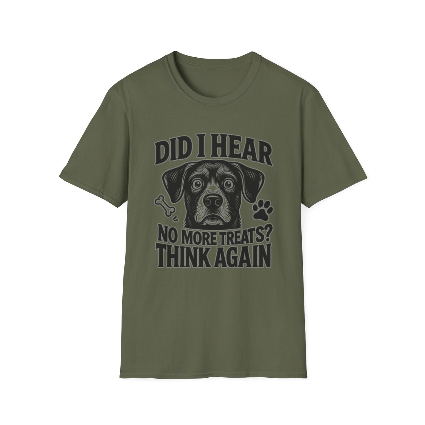 Funny Dog Treats T-Shirt | No More Treats Think Again Tee