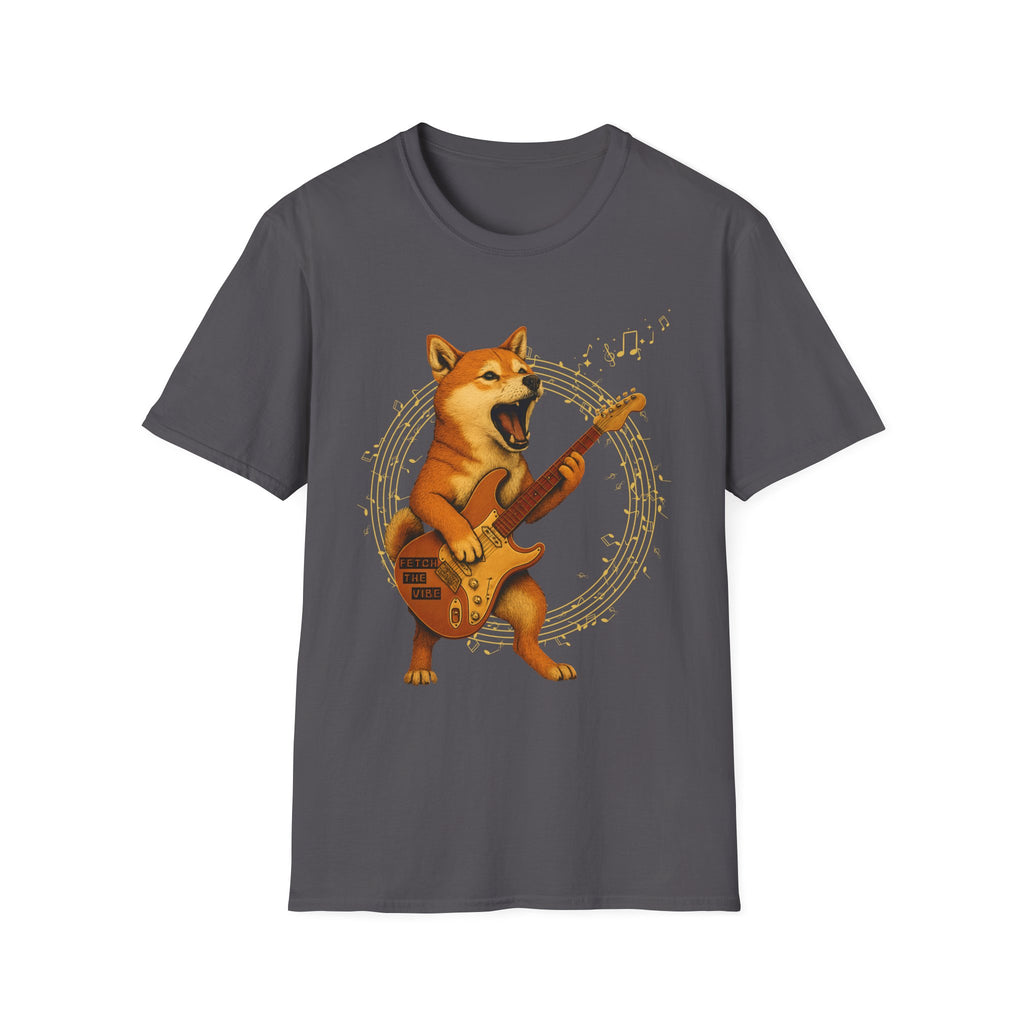 Rocking Shiba Inu Dog Guitar T-Shirt