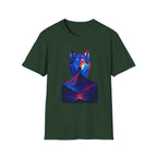 Neon Wolf and Mountain Sunset Spirit Animal T-Shirt