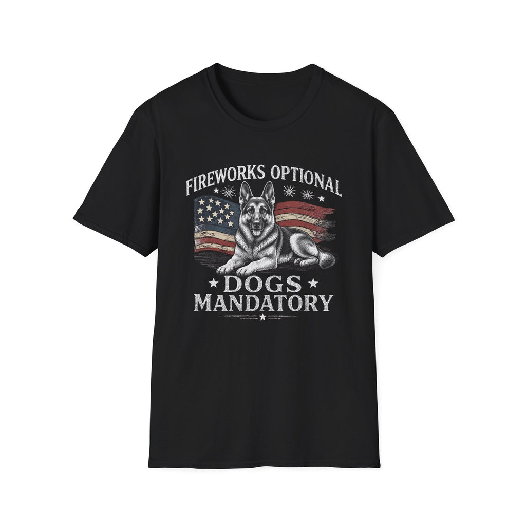Fireworks Optional Dogs Mandatory German Shepard T-Shirt