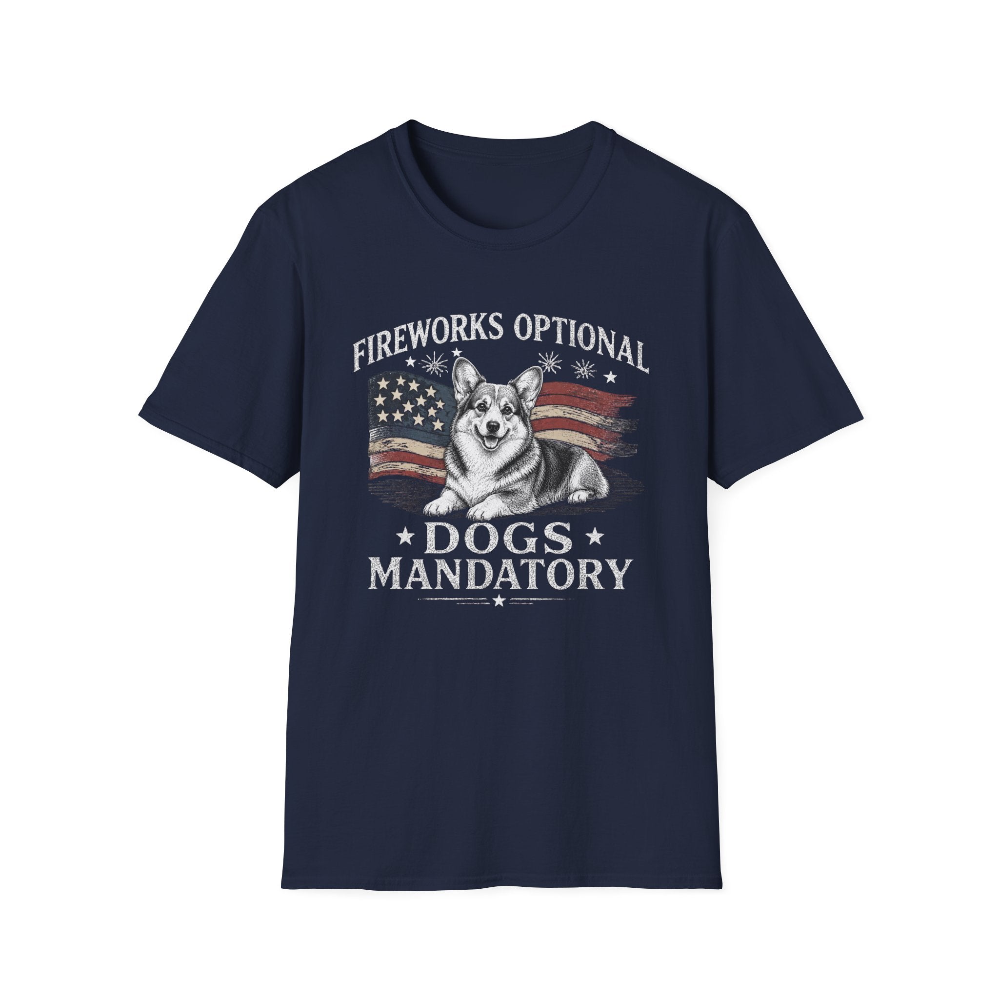 Fireworks Optional Dogs Mandatory Corgi T-Shirt